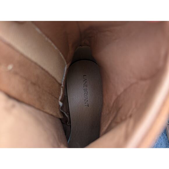 Lane Bryant Womens Dream Cloud Slouch Ankle Boot Bootie Sz 9W Tan Faux Suede - Picture 4 of 6